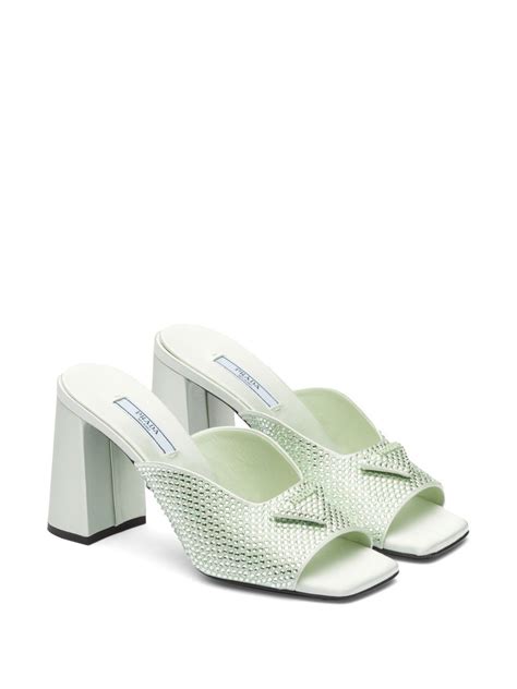 prada heeled slides|prada studded pony skin sandals.